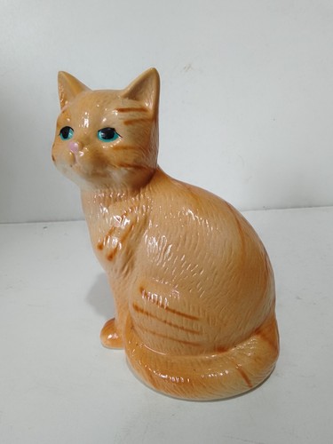 Cat ornament ceramic ginger - cat,
