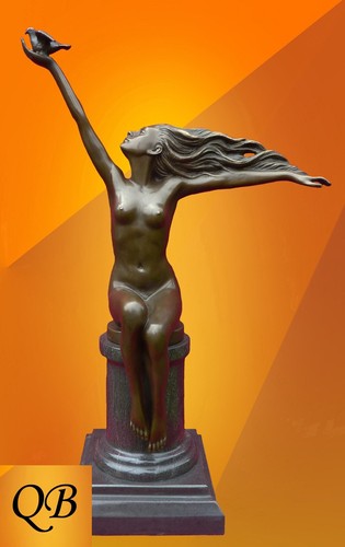 Art deco bronze figurine - art,