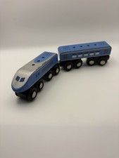 Wooden Train Blue Intercity