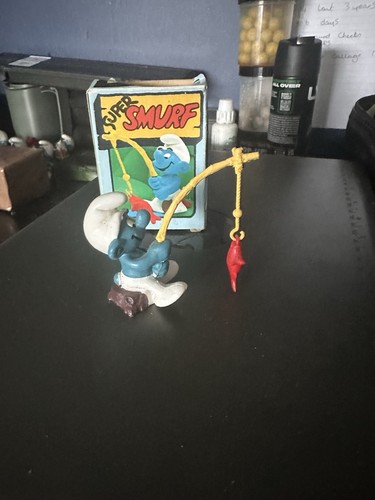Fishing smurf with - smurf, box