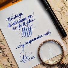 Vintage Waterman 92V Fountain Pen 14k Gold EF Full Flex Nib Excellent Condition