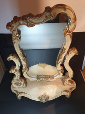 Vintage Atsonea Louis XV Style Cream Gilt Edged Dressing Table Mirror Large