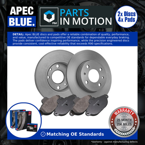 Solid brake discs - 2x, pads