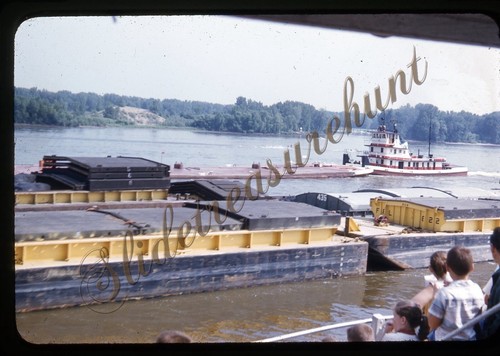 River barges 35mm slide - slide, 1950s