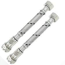 2x 15mm x 1/2inch Short Flexi