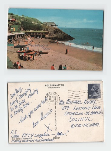 Vintage postcard the beach - vintage,
