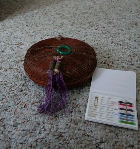 Vintage chinese sewing basket - vintage,