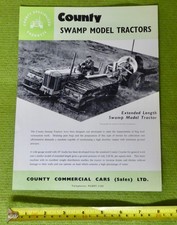 County Swamp Tractor Sales Leaflet/Brochure 1960's Single Page/Double Side