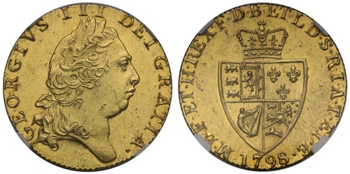 George iii 1798 guinea ms62 - george,