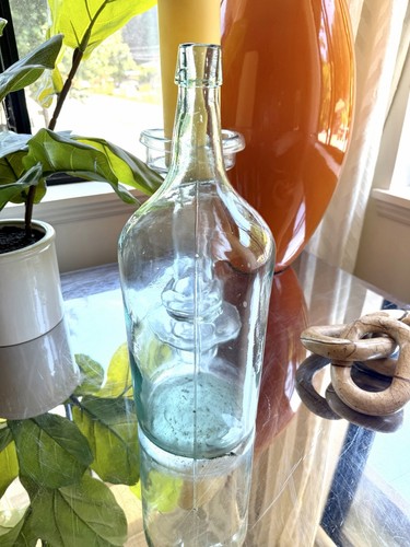 Antique aqua glass - glass, demijohn
