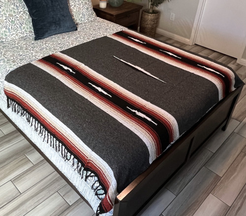 Authentic mexican blanket grey - blanket,