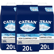 60L Catsan Hygiene Non Clumping Cat Litter 60 Litres Odour Control Kitten Litter