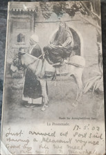 Promenade Arougheti Bros Suez Port Said Egypt Woman on Donkey Niqab Post 1903