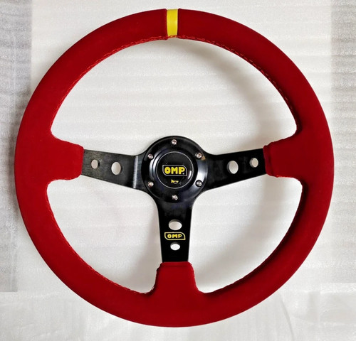 Omp deep dish suede steering - suede,