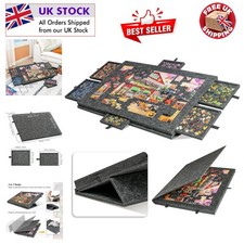 Elegant Tilting Puzzle Board & Cover - Lightweight Felt Case with 6 Drawers