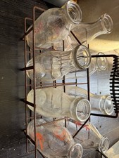 Antique Metal Milk Crate With