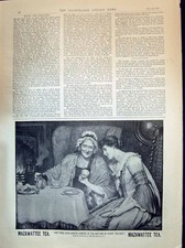 Original Old Antique Print