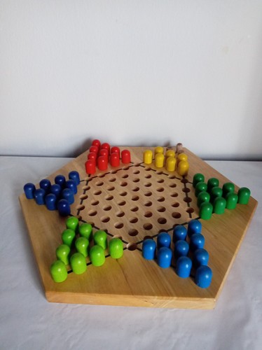 Large vintage wooden hexagonal - large,