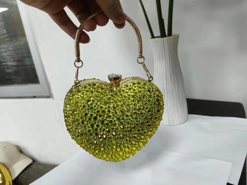 Heart crystal clutch - crystal,