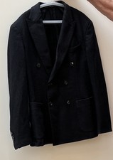 Massimo Dutti Men's Dark Grey Double Breasted Jacket VGC Size 48 Medium 