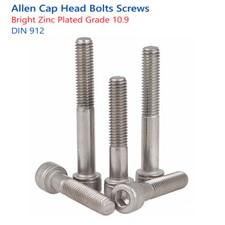 M5 x 55mm ALLEN BOLTS SOCKET CAP SCREWS HIGH TENSILE ZINC PLATED 10.9 DIN 912