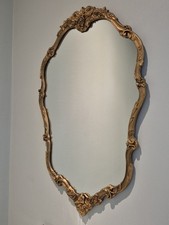 Rococo Style Mid Century Mirror By Atsonea  Large Wall Hanging Ornate Gilt