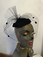 Black fascinator with netting