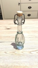 A Small Bottle - Swing Top Lid - Clear Glass 6 inch Closed Tulip Vintage - Morey