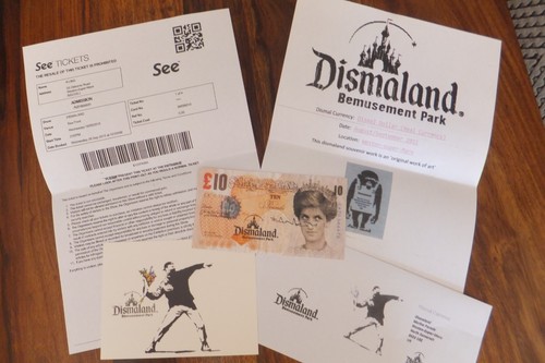 Banksy signed tenner - , &
