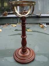 ALADDIN KEROSENE BANQUET  OIL LAMP STAND , WOOD AND BRASS, MAY SUIT TILLEY