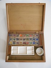 Antique Wooden Paint Box with