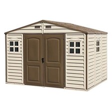 WoodSide 10 x 8 (8.02 m2) Plastic Garden Shed with 3 Fixed Windows &
