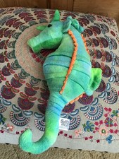 Softimals Seahorse Green Orange Sea Creature Soft Plush Toy 10"