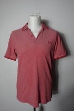 Fred Perry Polo Shirt - Salmon Pin- Size - VGC Mens (S) Small - Regular Fit