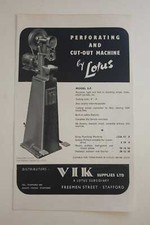 LOTUS Perforating and Cut-Out Machine, Shoemaking Advertising Flyer c.1950