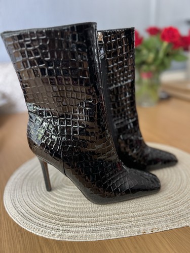 River island black patent croc - island,