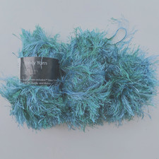 110g  Fancy Yarn Fur Blue Green Eyelash Yarn Wool Knitting Craft Crochet Weaving