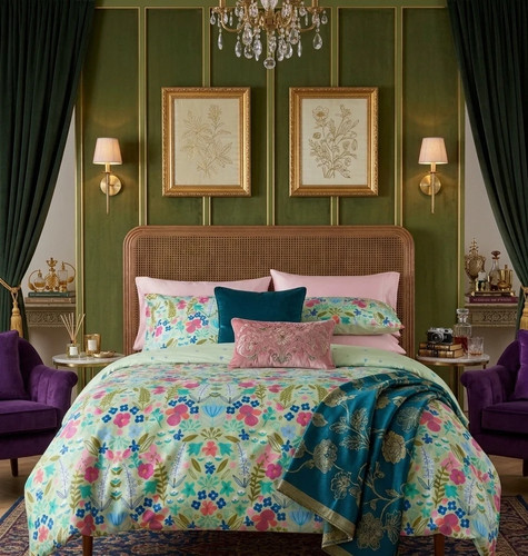 Floral duvet cover reversible - floral,