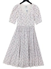 Laura Ashley A-Line Midi Dress UK10 in White
