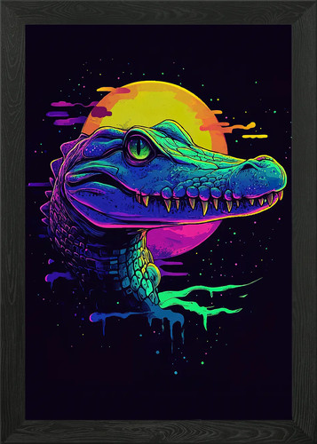 Neon alligator head moon - neon,