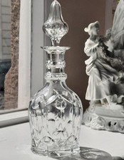 Impressive Antique Two Ringed Crystal Cut Decanter with Spire Stopper C1840