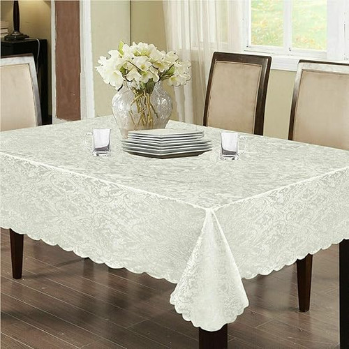 Floral damask tablecloth - floral,