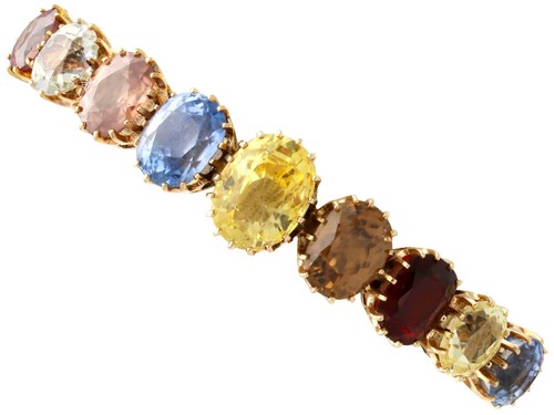 Antique multi gemstone - and, 9ct