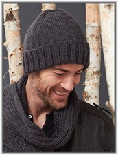 MA001 KNITTING PATTERN MAN'S BASIC HAT AND SCARF (BEGINNER PATTERN) 1 SIZE