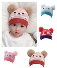PomPom Hat Bobble Beanie Lined Knitted Winter Warm Baby Boy Girl Newborn 0-18M
