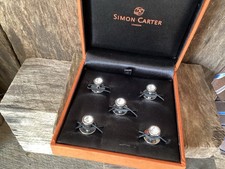 Vintage Diamanté Crystal Dress Studs Tuxedo Shirt Buttons Simon Carter x5 Boxed