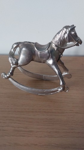 Metal rocking horse ornament - metal,