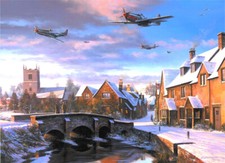 Warm Winter's Welcome by Nicolas Trudgian Signed by 357th Fighter Group Aces
