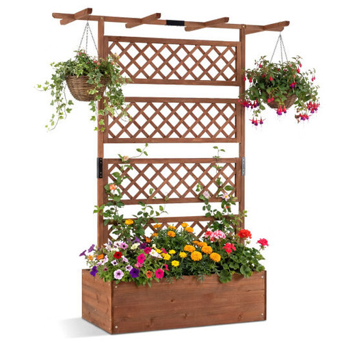 Wooden planter box with - planter,