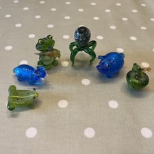 6 x Gorgeous Vintage Murano Glass Animals. Elephant. Frog. Pig. Octopus. Plant